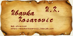 Ubavka Košarović vizit kartica
